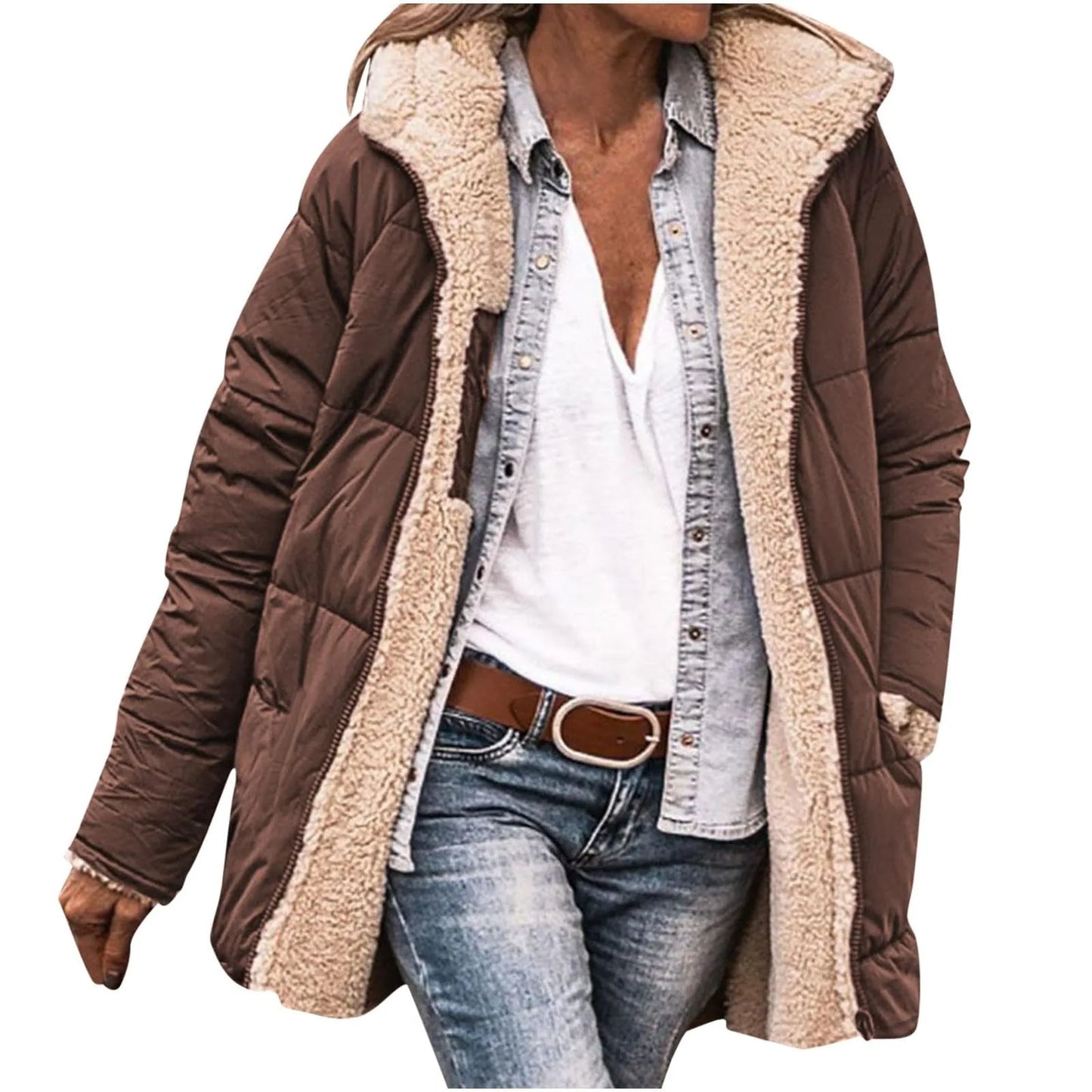 New Winter Women Cotton Jacket Fleece Casual Slim Coat Hooded Parkas Wadded Warm Overcoat Plus Size Female Coat