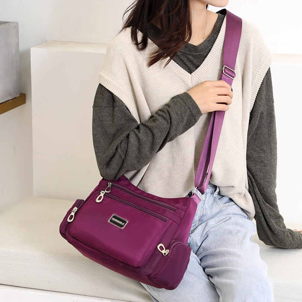 Women's Simple Sling Bag, Trendy PU Crossbody Bag, Multi Pocket