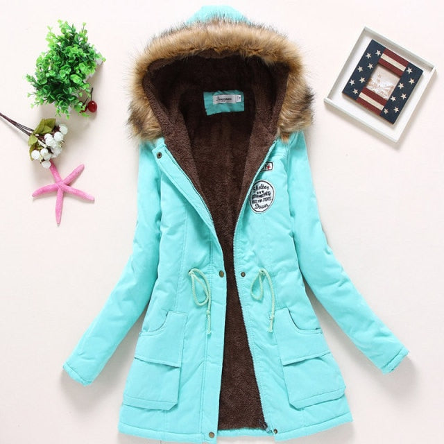 Ladies teal winter top coat