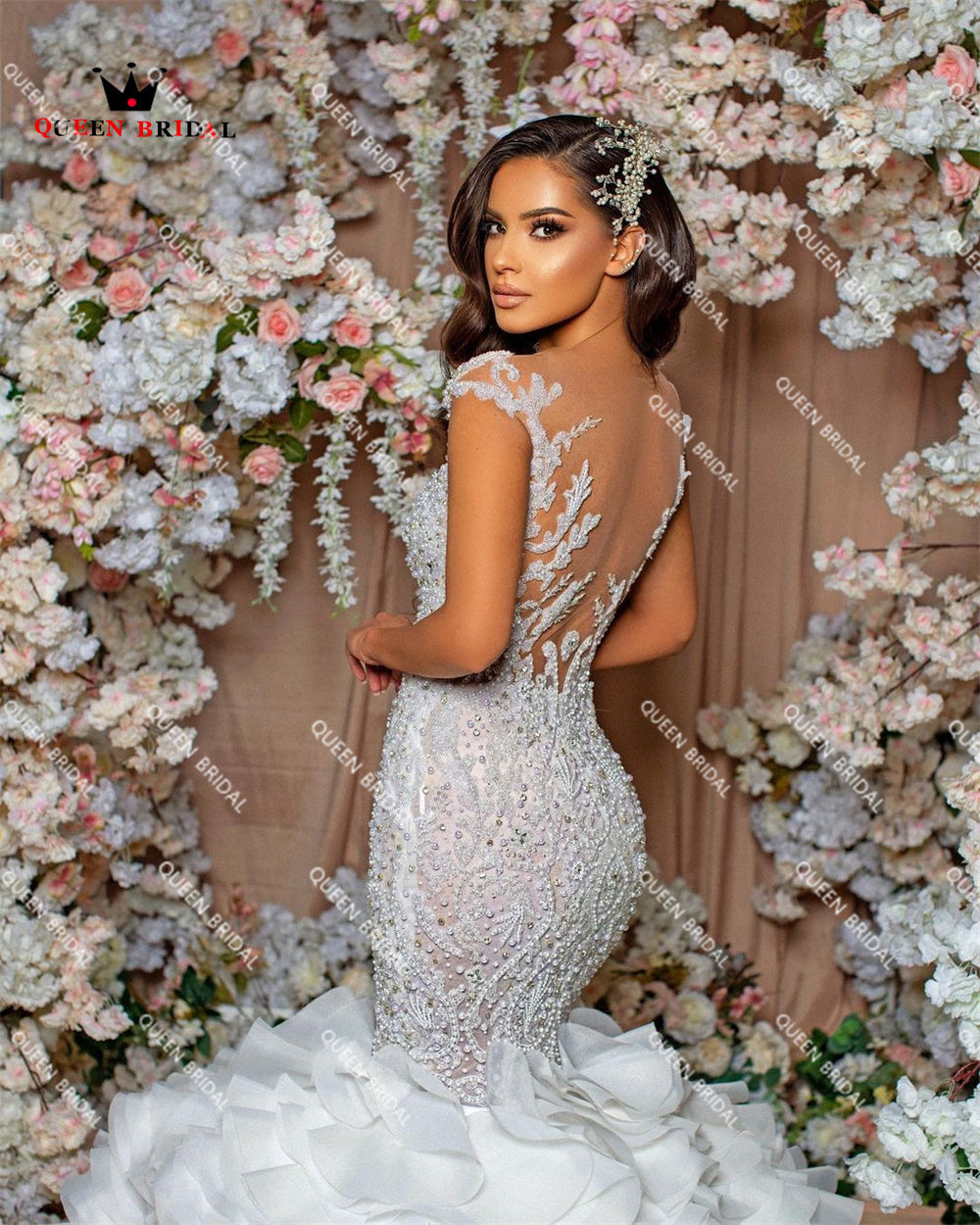 April Embroidered Tulle Wedding Dress | High Couture Wedding Dress